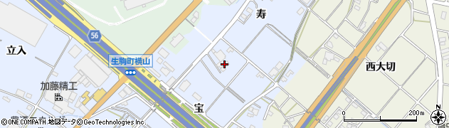 愛知県豊田市生駒町宝5周辺の地図