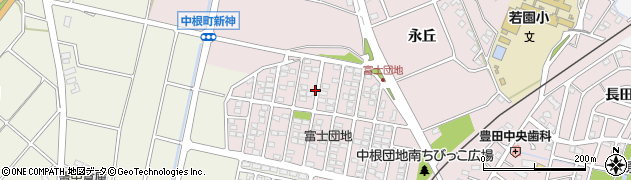 愛知県豊田市中根町西山周辺の地図
