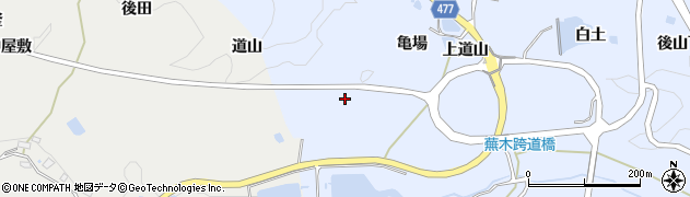 愛知県豊田市下山田代町亀場周辺の地図