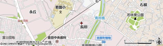愛知県豊田市吉原町（長田）周辺の地図