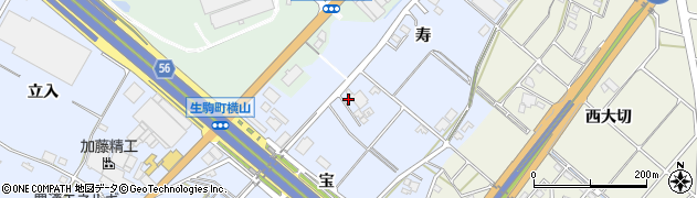 愛知県豊田市生駒町宝8周辺の地図
