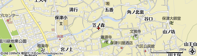 京都府亀岡市保津町笠ノ森周辺の地図