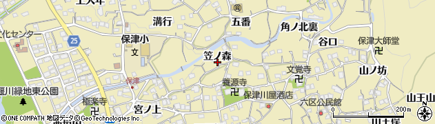 京都府亀岡市保津町（笠ノ森）周辺の地図