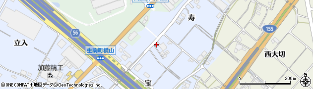 愛知県豊田市生駒町宝7周辺の地図