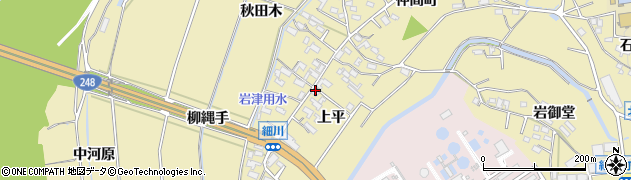 愛知県岡崎市細川町上平36周辺の地図