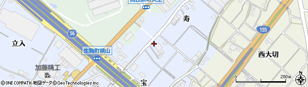 愛知県豊田市生駒町宝6周辺の地図