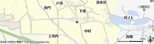 京都府亀岡市稗田野町鹿谷中村周辺の地図
