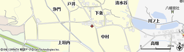 京都府亀岡市稗田野町鹿谷（中村）周辺の地図