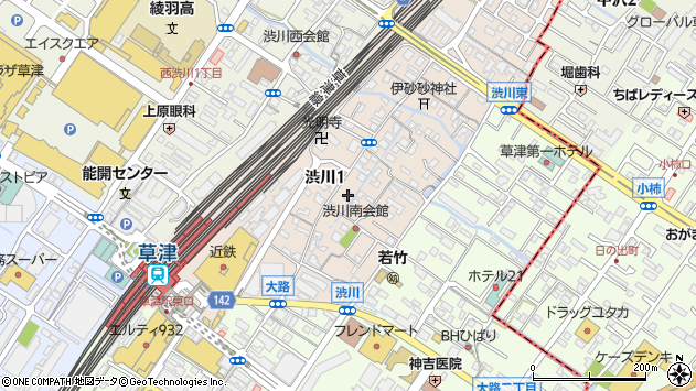 〒525-0026 滋賀県草津市渋川の地図