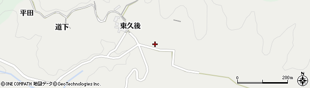愛知県岡崎市渡通津町（東久後）周辺の地図