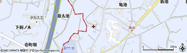 愛知県大府市長草町（西寄合）周辺の地図