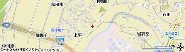 愛知県岡崎市細川町上平154周辺の地図
