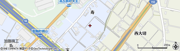愛知県豊田市生駒町寿周辺の地図