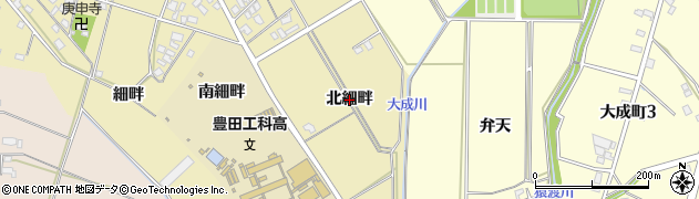 愛知県豊田市竹元町（北細畔）周辺の地図