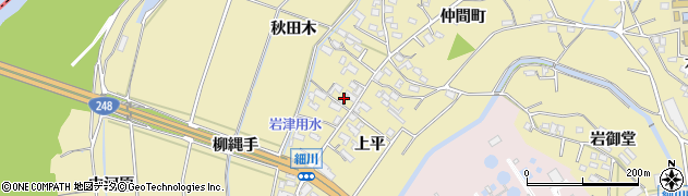 愛知県岡崎市細川町上平93周辺の地図