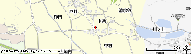 京都府亀岡市稗田野町鹿谷下条43周辺の地図