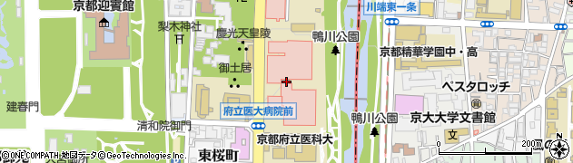 京都府立医大病院内郵便局周辺の地図