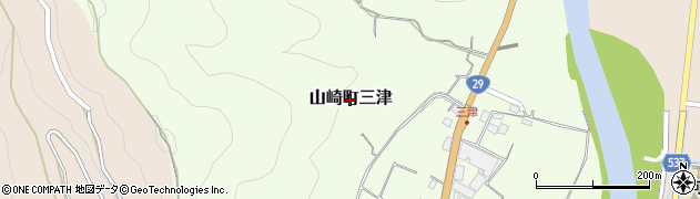 兵庫県宍粟市山崎町三津周辺の地図