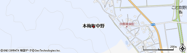 京都府亀岡市本梅町中野周辺の地図