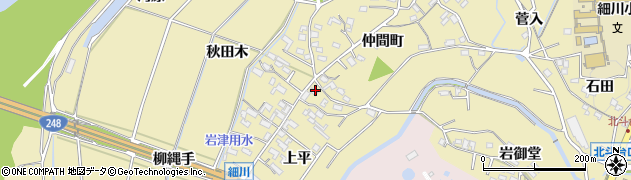 愛知県岡崎市細川町上平24周辺の地図