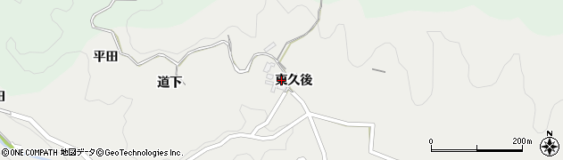 愛知県岡崎市渡通津町西久後周辺の地図