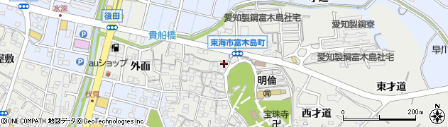 愛知県東海市富木島町貴船59周辺の地図