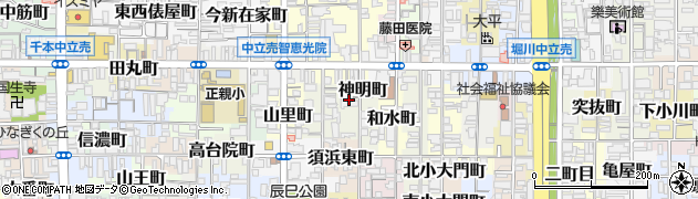 京都府京都市上京区神明町周辺の地図