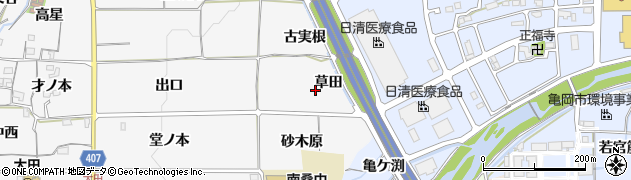 京都府亀岡市稗田野町太田（草田）周辺の地図