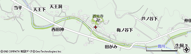 愛知県岡崎市奥殿町（寺屋敷）周辺の地図
