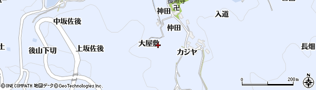 愛知県豊田市下山田代町（大屋敷）周辺の地図
