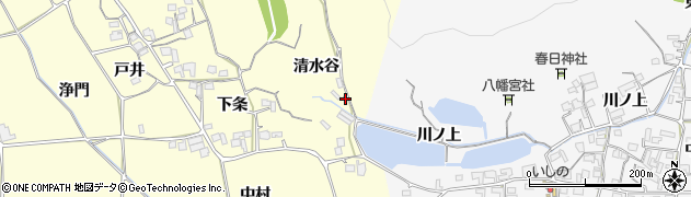 京都府亀岡市稗田野町鹿谷清水谷20周辺の地図