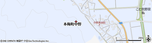 京都府亀岡市本梅町中野元城谷周辺の地図