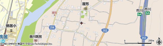兵庫県神崎郡市川町屋形637周辺の地図