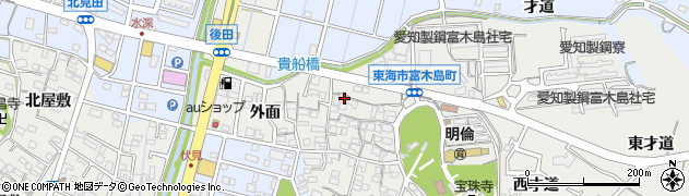 愛知県東海市富木島町貴船45周辺の地図