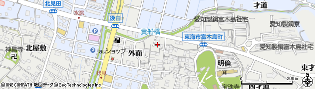 愛知県東海市富木島町貴船34周辺の地図