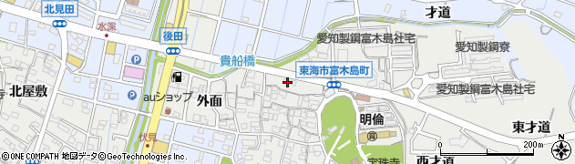 愛知県東海市富木島町貴船54周辺の地図