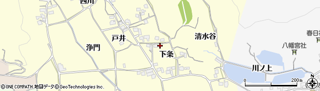 京都府亀岡市稗田野町鹿谷下条周辺の地図