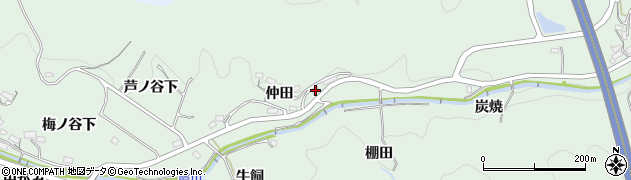 愛知県岡崎市奥殿町仲田112周辺の地図