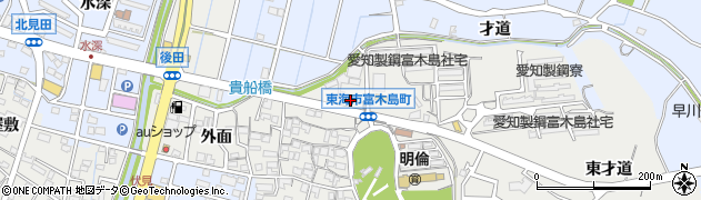愛知県東海市富木島町貴船61周辺の地図