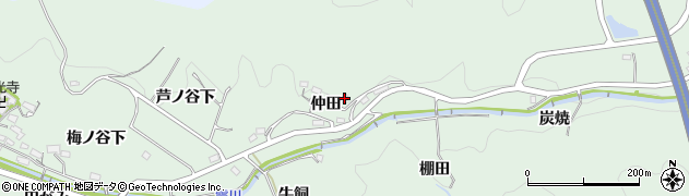 愛知県岡崎市奥殿町仲田54周辺の地図