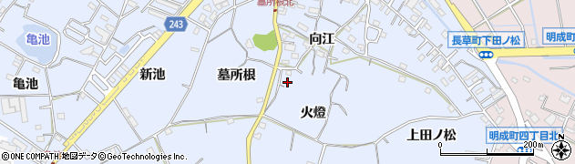 愛知県大府市長草町（火燈）周辺の地図