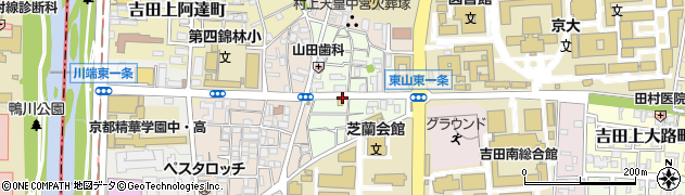 京都府京都市左京区吉田牛ノ宮町周辺の地図