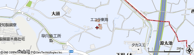 愛知県東海市荒尾町上桐ノ木周辺の地図