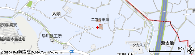 愛知県東海市荒尾町（上桐ノ木）周辺の地図