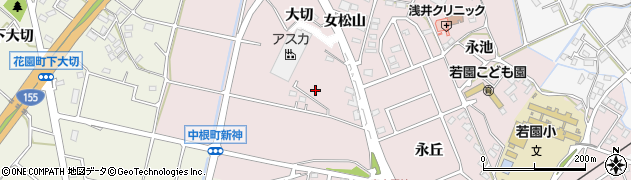 愛知県豊田市中根町大切周辺の地図