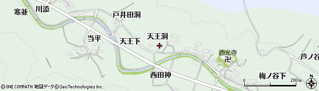 愛知県岡崎市奥殿町天王洞周辺の地図