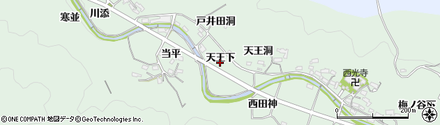 愛知県岡崎市奥殿町天王下周辺の地図