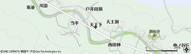愛知県岡崎市奥殿町（天王下）周辺の地図