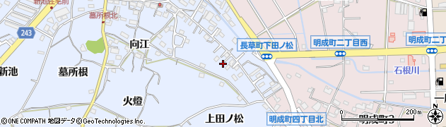 愛知県大府市長草町（上田ノ松）周辺の地図