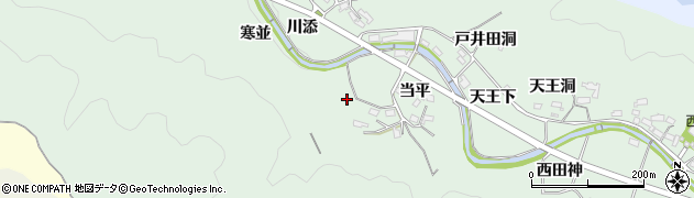 愛知県岡崎市奥殿町（寒並）周辺の地図